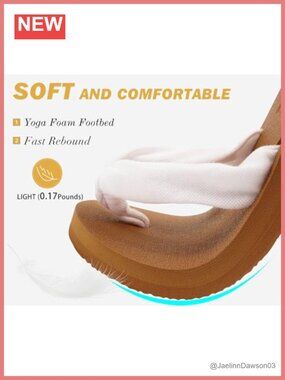 Flip Flops with Arch Support Yoga Mat Cushion Sandals Summer Beach Thong